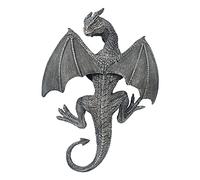 BELLA HAUS DESIGN Dragon Winged Gargoyle Fence Hanger - Outdoor Wall Decor- Detailed Fence Topper Hanging Statue- Gothic Climbing Grotesque Dragon for Fence, Garden Patio, Porch (14 Inch)
