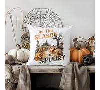 Bella Home Faux Suede Cushion Tis The Season Halloween Print 45Cm X 45Cm