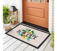 Bella Home Printed Doormat With Rubber Border Happy Bee Design - 60Cm X 40Cm