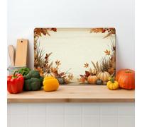Bella Home Textured Glass Chopping Board Autumn Harvest Design - Large