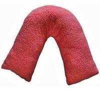 Bella Nighsts Teddy Bear Fleece V-Shaped Pillow with Cover - Plush Warm Fuzzy & Cuddly Support Pillow for Neck Back Maternity & Pregnancy Support (Red)