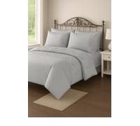 Bella Nights Amara Duvet Cover Set with Matching Pillowcases, Bed Runner Bed Set - Luxurious Floral Embroidered Bedding - Ultra-Soft Microfiber Quilt Cover - Elegant Bedroom Decor (Silver, Single)