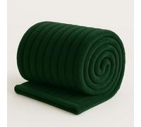 Bella Nights Chunky Ribbed Cord Faux Fur Throw - Velvet Touch Thick Soft Blanket for Sofa & Bed - Cozy Warm Throwover with Luxurious Texture (Green, 150 x 200)