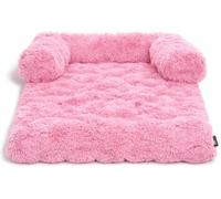Bella Nights Dog Sofa Bed Waterproof Fleece Pet Bed Non Slip Square Cushion (Pink, 75x75X13CM)