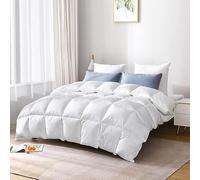 Bella Nights Duck Down Quilt Duvet - Warm & Cosy Duck Feather and Down Filled Quilt - 100% Cotton Cover with Box Stitched Design & Piped Edging (10.5, Super King)