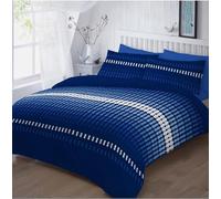 Bella Nights Elliot Stripes Printed Duvet Cover Set - Modern Striped Quilt Bedding Set with Pillowcase - Easy Care Polycotton, Soft Durable And Luxury Beding (Blue, Single)
