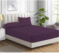 Bella Nights Fitted Sheet 100% Polycotton - Deep Pocket 25CM, Soft Brushed, Durable & Comfortable Bed Sheet - Easy Care Bedding (Plum, King)