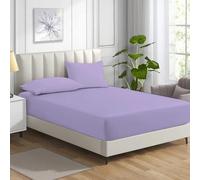 Bella Nights Fitted Sheet 100% Polycotton - Deep Pocket 25CM, Soft Brushed, Durable & Comfortable Bed Sheet - Easy Care Bedding (Lilac, Super King)