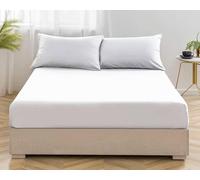 Bella Nights Fitted Sheet 100% Polycotton - Deep Pocket 25CM, Soft Brushed, Durable & Comfortable Bed Sheet - Easy Care Bedding (White, Super King)