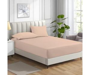 Bella Nights Fitted Sheet 100% Polycotton - Deep Pocket 25CM, Soft Brushed, Durable & Comfortable Bed Sheet - Easy Care Bedding (Beige, Super King)