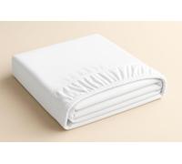 Bella Nights Fitted Sheet - Double - White - Microfiber - Soft, Breathable & Wrinkle-Resistant - Deep Pocket 25CM - Shrink & Fade Resistant Easy Care Bed Sheet