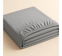 Bella Nights Fitted Sheet - Single - Silver - Microfiber - Soft, Breathable & Wrinkle-Resistant - Deep Pocket 25CM - Shrink & Fade Resistant Easy Care Bed Sheet