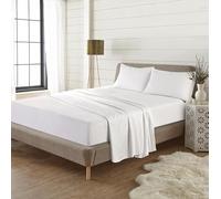 Bella Nights Flannelette Flat Sheet - 100% Brushed Cotton Ultra-Soft & Warm Plain Thermal Bed Sheet - Breathable & Cozy for All-Season Comfort (White, Double)