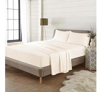 Bella Nights Flannelette Flat Sheet - 100% Brushed Cotton Ultra-Soft & Warm Plain Thermal Bed Sheet - Breathable & Cozy for All-Season Comfort (Cream, King)