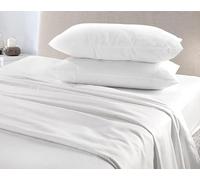 Bella Nights Flannelette Sheet Set - 100% Brushed Cotton Bedding Set Includes Fitted Sheet Flat Sheet & Pillowcases - Ultra-Soft Warm & Breathable Winter And Summer Bed Sheets (White, Double)