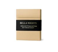 Bella Nights Flat Sheet 100% Egyptian Cotton 200 Thread Count - Hotel Quality Soft & Durable Bedding - Luxury Flat Bed Sheets for Ultimate Comfort (Latte, Single)