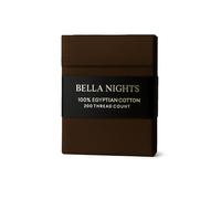 Bella Nights Flat Sheet 100% Egyptian Cotton 200 Thread Count - Hotel Quality Soft & Durable Bedding - Luxury Flat Bed Sheets for Ultimate Comfort (Chocolate, King)