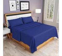 Bella Nights Flat Sheet 100% Egyptian Cotton 200 Thread Count - Hotel Quality Soft & Durable Bedding - Luxury Flat Bed Sheets for Ultimate Comfort (Royal Blue, Single)