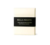 Bella Nights Flat Sheet 100% Egyptian Cotton 200 Thread Count - Hotel Quality Soft & Durable Bedding - Luxury Flat Bed Sheets for Ultimate Comfort (Cream, Double)