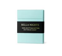 Bella Nights Flat Sheet 100% Egyptian Cotton 200 Thread Count - Hotel Quality Soft & Durable Bedding - Luxury Flat Bed Sheets for Ultimate Comfort (Aqua, Double)