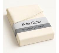 Bella Nights Flat Sheet Polycotton Blend - Soft & Durable Easy Care Bed Sheet Plain Dyed Bed Linen - Lightweight Bedding - Hotel Quality Bed Sheet (Cream, Super King)
