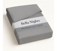 Bella Nights Flat Sheet Polycotton Blend - Soft & Durable Easy Care Bed Sheet Plain Dyed Bed Linen - Lightweight Bedding - Hotel Quality Bed Sheet (Grey, King)