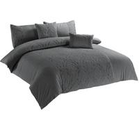 Bella Nights Luxury Damask Velvet Duvet Cover Set with Embossed Textured Jacquard Pattern - Elegant Hotel Style Bedding Set with Pillowcases - Soft Durable Quilt Cover (King)