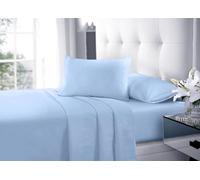 Bella Nights Microfiber Fitted Sheet - Soft & Wrinkle-Resistant Extra Deep Pocket 16 Inch (40CM) Hypoallergenic & Breathable Easy Care Bed Sheet (Sky Blue, Super King)
