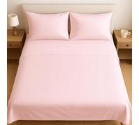 Bella Nights Microfiber Flat Sheet - Ultra-Soft & Breathable Wrinkle-Resistant Shrink & Fade Resistant Durable & Easy Care Bedding Sheet (Pink, Super King)