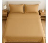 Bella Nights Microfiber Flat Sheet - Ultra-Soft & Breathable Wrinkle-Resistant Shrink & Fade Resistant Durable & Easy Care Bedding Sheet (Beige, Double)