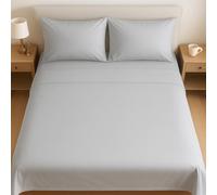 Bella Nights Microfiber Flat Sheet - Ultra-Soft & Breathable Wrinkle-Resistant Shrink & Fade Resistant Durable & Easy Care Bedding Sheet (Silver, Super King)