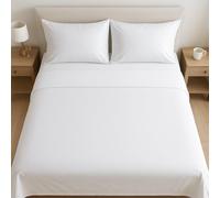 Bella Nights Microfiber Flat Sheet - Ultra-Soft & Breathable Wrinkle-Resistant Shrink & Fade Resistant Durable & Easy Care Bedding Sheet (White, Super King)
