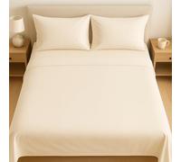 Bella Nights Microfiber Flat Sheet - Ultra-Soft & Breathable Wrinkle-Resistant Shrink & Fade Resistant Durable & Easy Care Bedding Sheet (Cream, Super King)