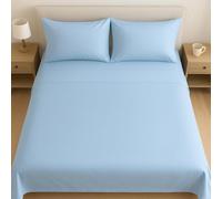 Bella Nights Microfiber Flat Sheet - Ultra-Soft & Breathable Wrinkle-Resistant Shrink & Fade Resistant Durable & Easy Care Bedding Sheet (Sky Blue, Super King)