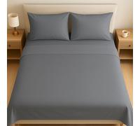 Bella Nights Microfiber Flat Sheet - Ultra-Soft & Breathable Wrinkle-Resistant Shrink & Fade Resistant Durable & Easy Care Bedding Sheet (Grey, Super King)