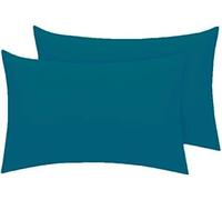 Bella Nights Pillowcases Housewife Pack of 2- Polycotton Percale Soft & Durable Easy Care Pillow Covers Plain Dyed Bedding Standard Size 50 x75 cm (Teal)