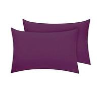 Bella Nights Pillowcases Housewife Pack of 2- Polycotton Percale Soft & Durable Easy Care Pillow Covers Plain Dyed Bedding Standard Size 50 x75 cm (Plum)