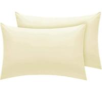 Bella Nights Pillowcases Pack of 2 - 180 Thread Count Percale Hotel Quality Polycotton Non-Iron & Wrinkle-Free Soft & Durable Pillow Covers Standard Size 50 x 75 cm (Cream, Housewife)