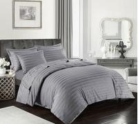 Bella Nights Stripe Pillow Cases - 400 Thread Count 100% Egyptian Cotton Sateen - Hotel Quality Luxury Pillow Covers - Pack of 2 Soft & Breathable Pillowcases House (Grey)