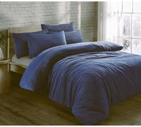 Bella Nights Teddy Bear Fleece Duvet Cover Set - Thermal Warm & Cosy Soft Fur Bedding with Pillowcases - Winter Duvet Set (Navy, Super King)