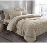 Bella Nights Teddy Bear Fleece Duvet Cover Set - Thermal Warm & Cosy Soft Fur Bedding with Pillowcases - Winter Duvet Set (Beige, King)