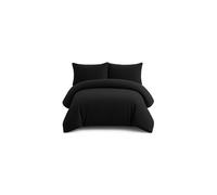 Bella Nights Teddy Bear Fleece Duvet Cover Set - Thermal Warm & Cosy Soft Fur Bedding with Pillowcases - Winter Duvet Set (Black, Single)