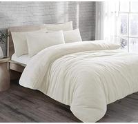 Bella Nights Teddy Bear Fleece Duvet Cover Set - Thermal Warm & Cosy Soft Fur Bedding with Pillowcases - Winter Duvet Set (Cream, Single)