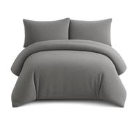 Bella Nights Teddy Bear Fleece Duvet Cover Set - Thermal Warm & Cosy Soft Fur Bedding with Pillowcases - Winter Duvet Set (Charcoal, Super King)