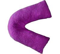 Bella Nights Teddy Bear V Shape Pillow Cover - Ultra Soft Teddy Fleece V Pillowcase - Cozy & Warm V Shaped Pillow Cover for Pregnancy Nursing and Maternity Support (Plum)