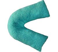 Bella Nights Teddy Bear V Shape Pillow Cover - Ultra Soft Teddy Fleece V Pillowcase - Cozy & Warm V Shaped Pillow Cover for Pregnancy Nursing and Maternity Support (Teal)