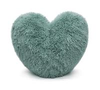 Bella Nights Teddy Cuddles 3D Heart Shaped Fleece Cushion - Soft Warm & Cozy Filled Pillow - 100% Polyester Teddy Bear Fleece - Comfortable Home Decor Cushion - 38 x 38cm (Teal)