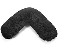Bella Nights Teddy Cuddles V-Shaped Pillow With Case And Cuddles V Case Only - Soft Plush Fleece Neck Maternity & Orthopaedic Support (Black, Teddy Cuddles V Pillow With Cover)