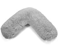 Bella Nights Teddy Cuddles V-Shaped Pillow With Case And Cuddles V Case Only - Soft Plush Fleece Neck Maternity & Orthopaedic Support (Silver, Teddy Cuddles Cover Only)