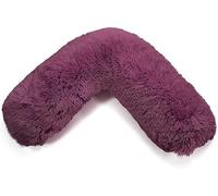 Bella Nights Teddy Cuddles V-Shaped Pillow With Case And Cuddles V Case Only - Soft Plush Fleece Neck Maternity & Orthopaedic Support (Plum, Teddy Cuddles Cover Only)